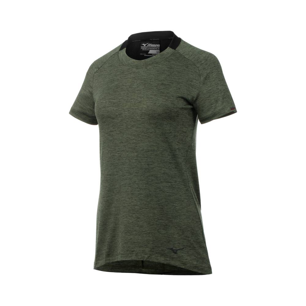 Camisetas Mizuno Alpha Short Sleeve Mujer Verde España ZUKJ-60398